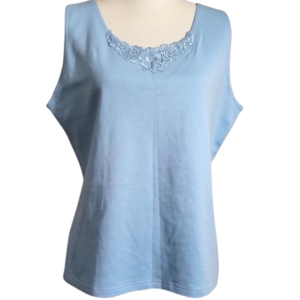 EXTRA TOUCH Sportswear Blue Sleeveless Shirt - NWT Women's Plus Size 3X